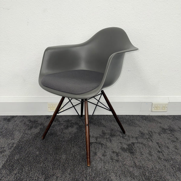 Used Vitra Eames Plastic Upholstered Seat Armchair RE DAW