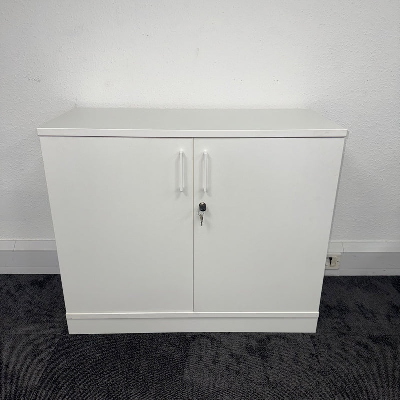 Used White Storage Cupboard with Key