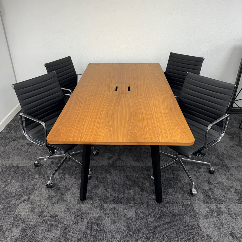 Used Executive Walnut Meeting Table with 4 Eames Style Chairs