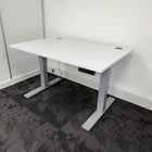 Used Dual Motor White Electric Height Adjustable Desk