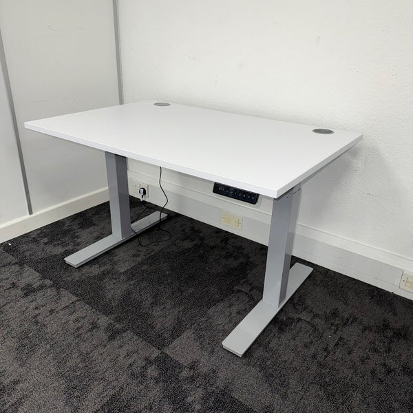 Used Dual Motor White Electric Height Adjustable Desk