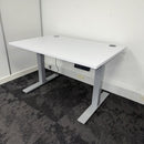 Used Dual Motor White Electric Height Adjustable Desk