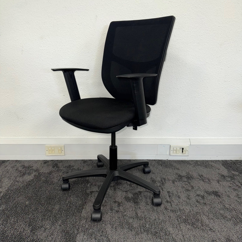 Used Black Mesh Task Chair with Adjustable Arms
