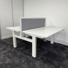 Used Double Electric Desk with Cable Try and Screen