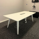 Used Kusch+Co White Meeting Table with Central Power