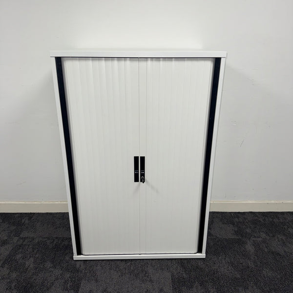 Used White Tambour with 2 Shelves