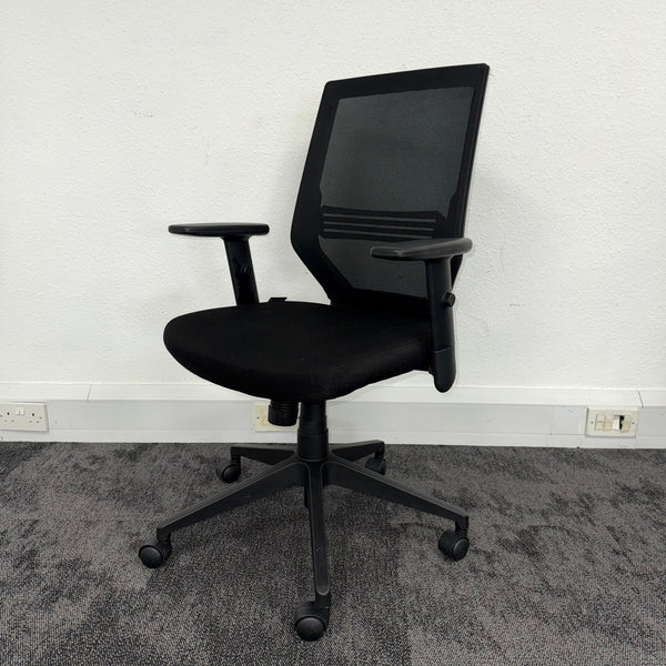 Used Black Mesh Task Chair with Adjustable Lumbar Support