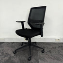 Used Black Mesh Task Chair with Adjustable Lumbar Support