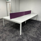 Used Herman Miller White Bench Desk with Screen and Cable Tray