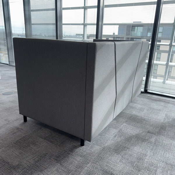 Used 4 Person Black and Grey Booth with White Table