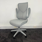 New High Back Mesh Task Chair with Folding Arms - Grey