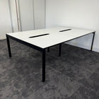 Used White Bench Desk with Cable Tray 1200x800
