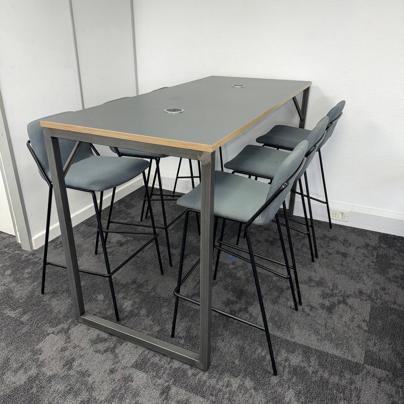 Used Rawside High Table with Power and Stools Bundle