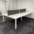 Used Senator Freeway White Bench Desk with Cable Tray and Screen
