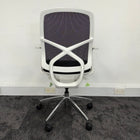 Used Black Mesh Office Chair with White Frame