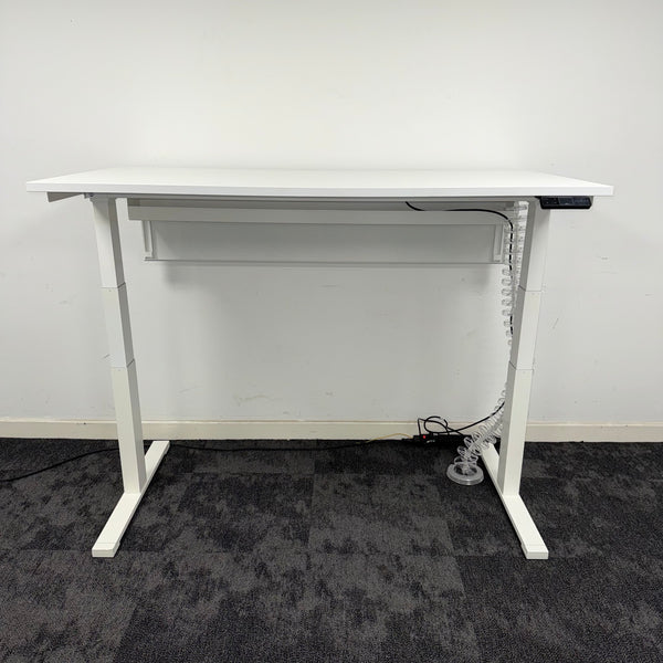 Used Steelcase Migration Height Adjustable Desk with Cable Tray and Modesty Panel