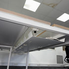 Used Narbutas Nova White Bench Desk with Desktop Power and Cable Tray