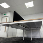 Used Narbutas Nova White Bench Desk with Desktop Power and Cable Tray
