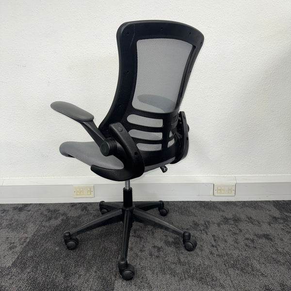 Used Grey Mesh Task Chair with Foldaway Arms