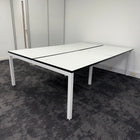 Used White Bench Desk with Cable Management - 1200x800