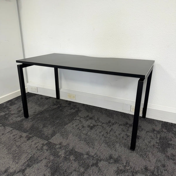 New Black Single Bench Desk - 1400x700