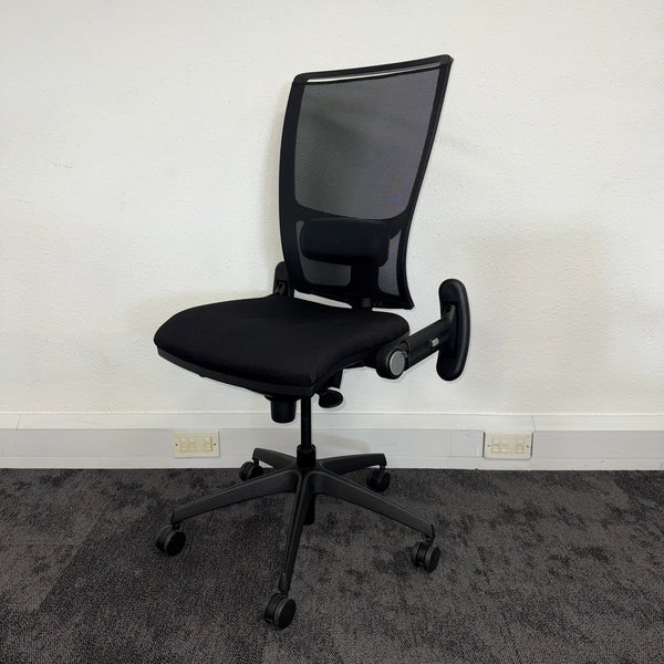 Used Fully Adjustable Mesh Task Chair - Reupholstered in New Fabric
