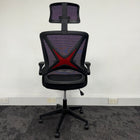 New Capitan Office Chair with Mesh Back Lumbar and Folding Arms Black