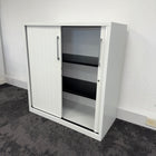 Used White Tambour Cupboard with Lock and Key