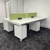 Used Nova White Bench Desk Complete Setup