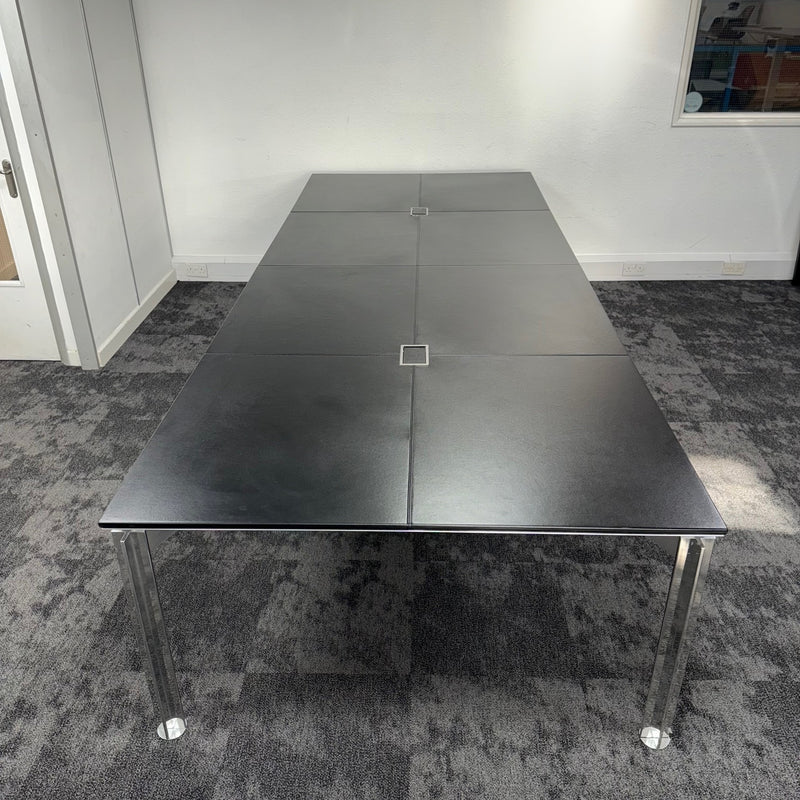 Used Bulo H20 Branded Leather Topped Executive Meeting Table