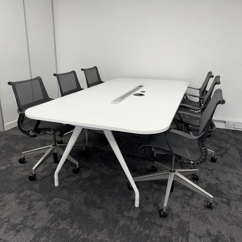 Used Herman Miller Meeting Table with 6 x Herman Miller Setu Chairs