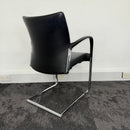 Used Senator Trillips Black and Chrome Leather Meeting Chair