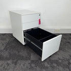 New White Steel 3 Draw Mobile Pedestal