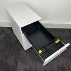 New White Steel Slimline 3 Draw Mobile Pedestal