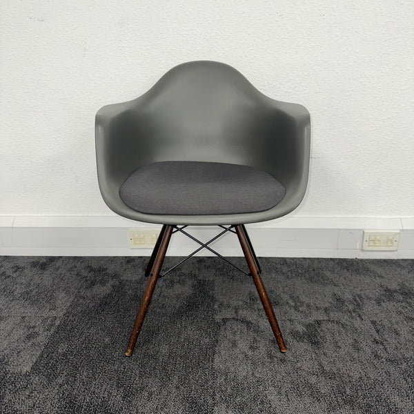 Used Vitra Eames Plastic Upholstered Seat Armchair RE DAW