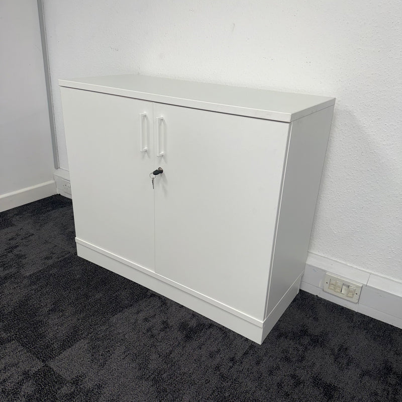 Used White Storage Cupboard with Key