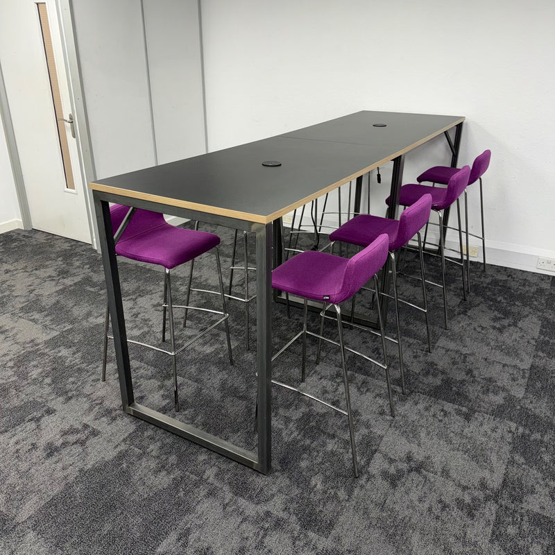 Used Elite Branded High Table and Stool Set with Power