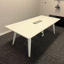 Used Kusch+Co White Meeting Table with Central Power