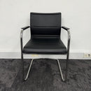 Used ICF Stick Black Leather Meeting Chair