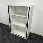 Used White Tambour with 2 Shelves