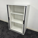 Used White Tambour with 2 Shelves