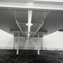 Used Senator Freeway White Bench Desk with Cable Trays