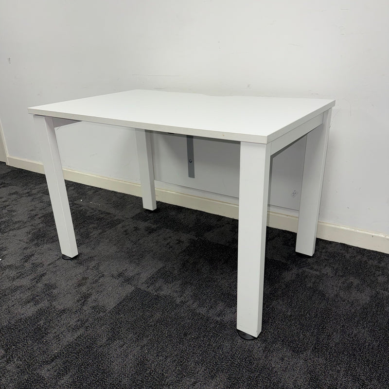 Used Senator White Single Bench Desk