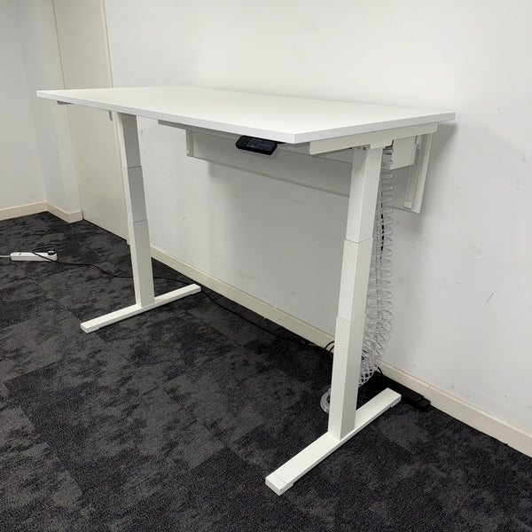Used Steelcase Migration Height Adjustable Desk with Cable Tray and Modesty Panel
