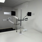 Used Senator Chemistry Electric Bench Desk with Humanscale Dual Monitor Arms