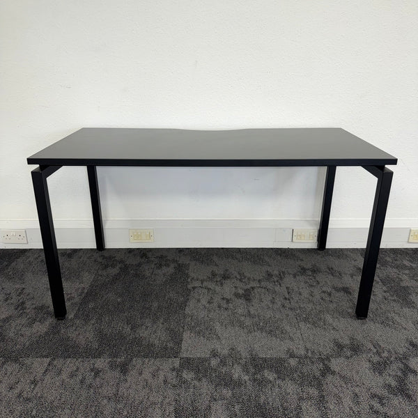 New Black Single Bench Desk - 1400x700