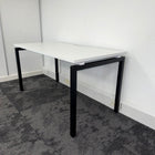 New White Single Bench Desk - 1400x700