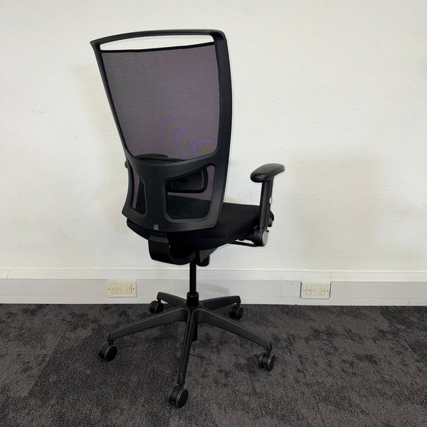 Used Fully Adjustable Mesh Task Chair - Reupholstered in New Fabric