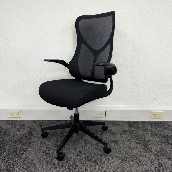 New High Back Mesh Task Chair with Folding Arms