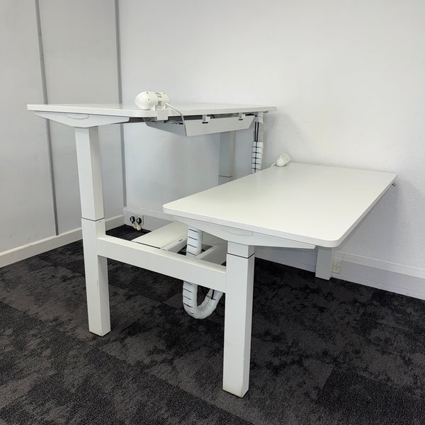 Used Herman Miller Ratio Double Electric Desk with Desktop Power
